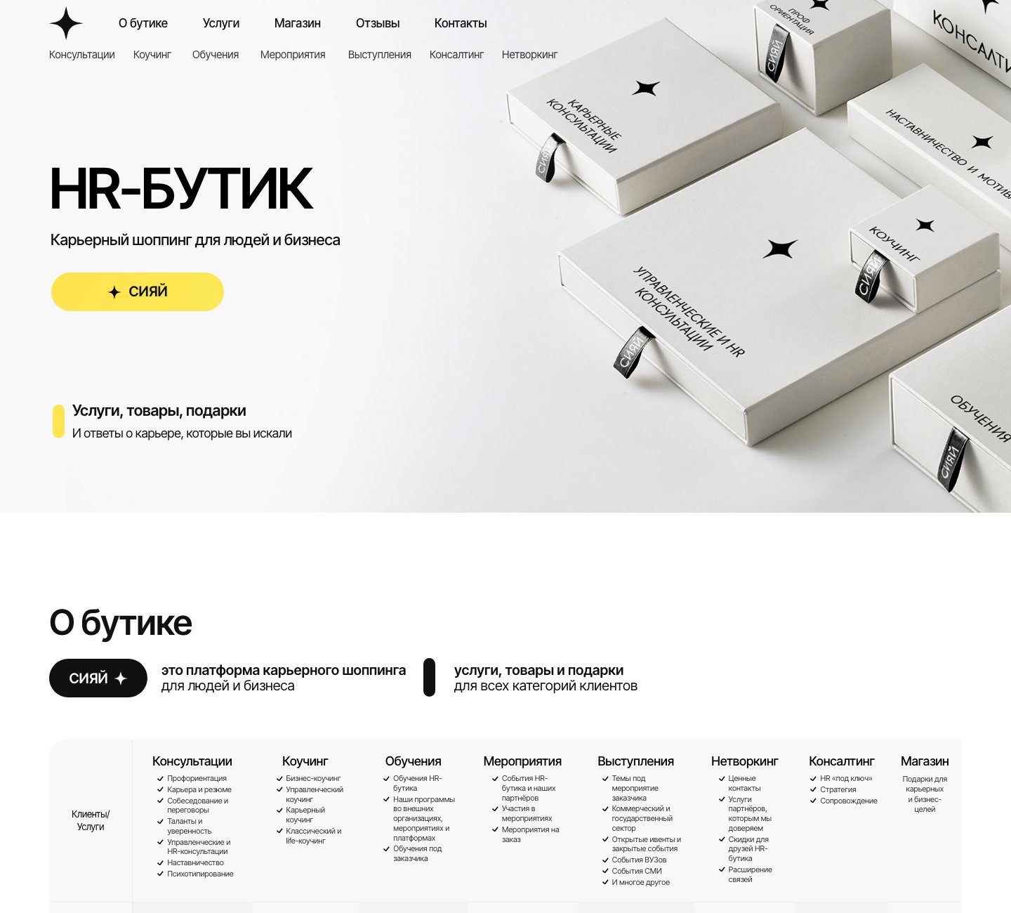 hrbutik.ru – homepage, desktop version